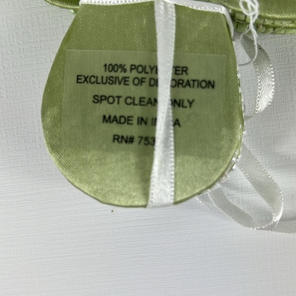 Mushroom Beaded Drink Coasters - Green White & Gold - Set of 4 NEW - Picture 4 of 4